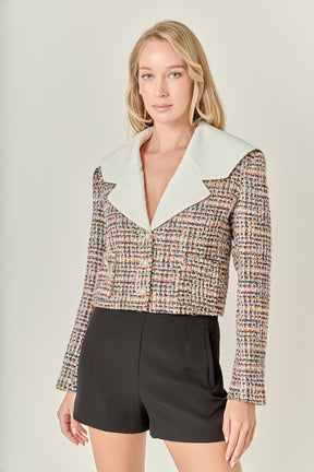 ENGLISH FACTORY - Tweed Jacket with Sailor Collar - JACKETS available at Objectrare