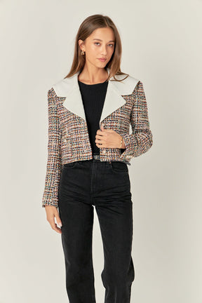 ENGLISH FACTORY - Tweed Jacket with Sailor Collar - JACKETS available at Objectrare