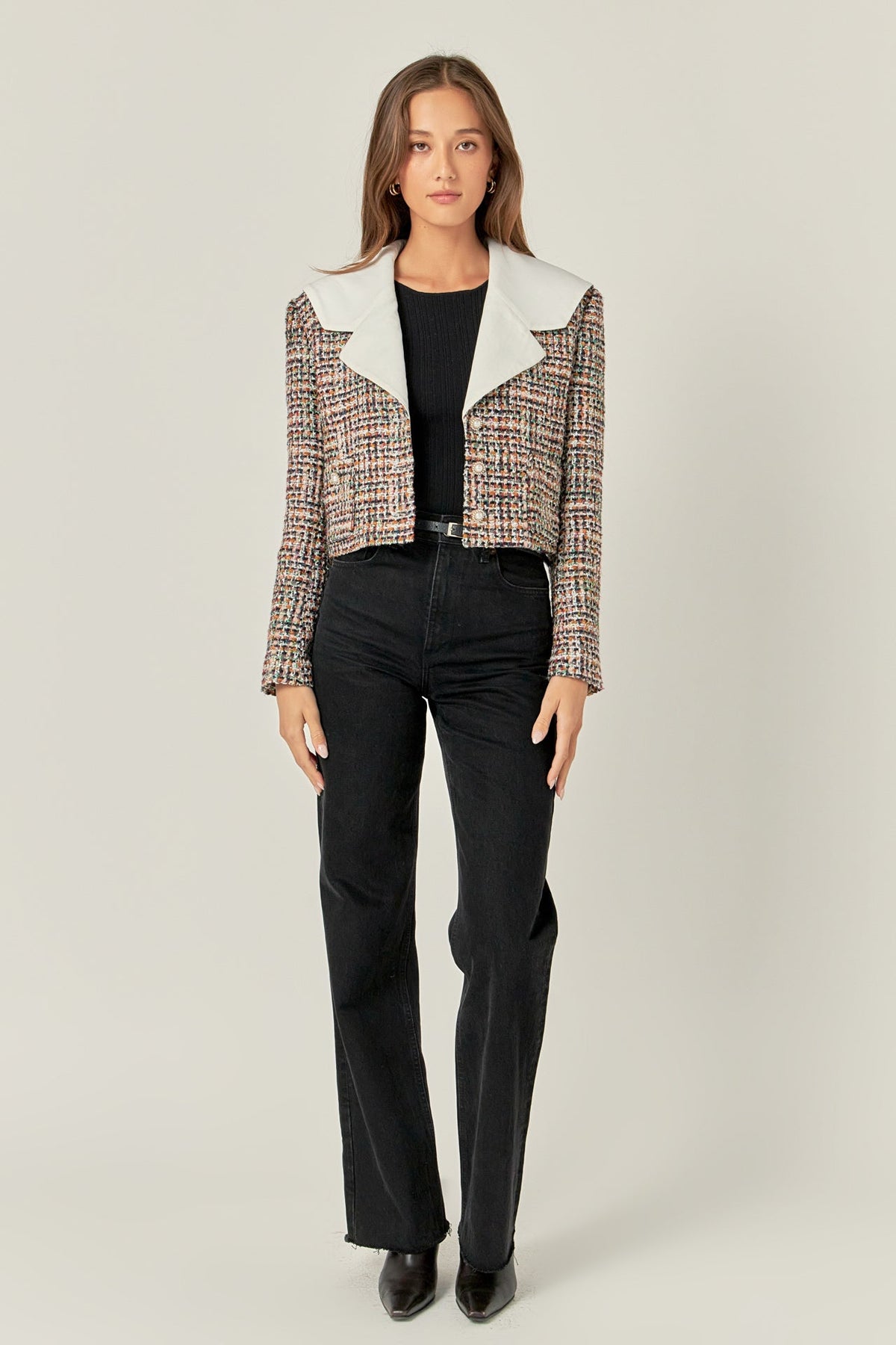 ENGLISH FACTORY - Tweed Jacket with Sailor Collar - JACKETS available at Objectrare