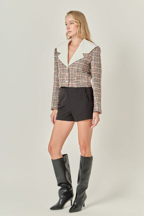 ENGLISH FACTORY - Tweed Jacket with Sailor Collar - JACKETS available at Objectrare