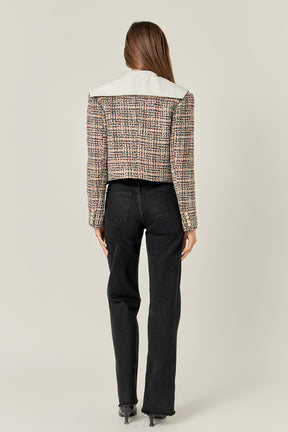 ENGLISH FACTORY - Tweed Jacket with Sailor Collar - JACKETS available at Objectrare