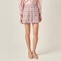 ENGLISH FACTORY - Tweed Pleated Skirt - SKIRTS available at Objectrare