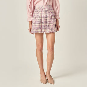 ENGLISH FACTORY - Tweed Pleated Skirt - SKIRTS available at Objectrare