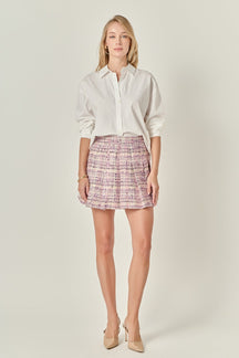ENGLISH FACTORY - Tweed Pleated Skirt - SKIRTS available at Objectrare
