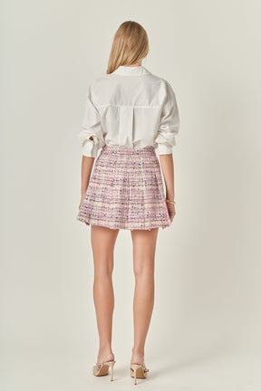 ENGLISH FACTORY - Tweed Pleated Skirt - SKIRTS available at Objectrare