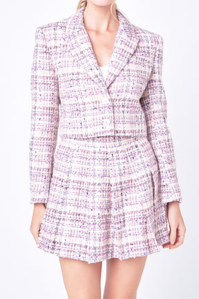 ENGLISH FACTORY - Tweed Cropped Blazer - BLAZERS available at Objectrare