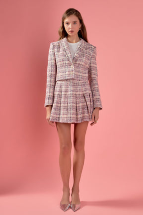 ENGLISH FACTORY - Tweed Cropped Blazer - BLAZERS available at Objectrare