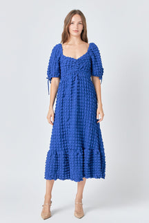 ENDLESS ROSE - Bubble Puff Sleeve Maxi Dress - DRESSES available at Objectrare