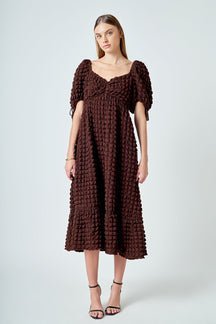 ENDLESS ROSE - Bubble Puff Sleeve Maxi Dress - DRESSES available at Objectrare