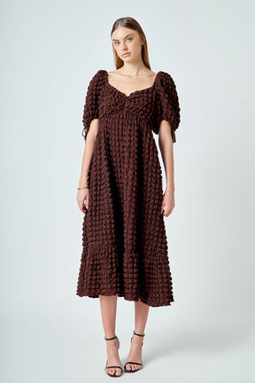 ENDLESS ROSE - Bubble Puff Sleeve Maxi Dress - DRESSES available at Objectrare