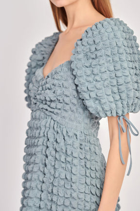 Bubble Puff Sleeve Maxi Dress