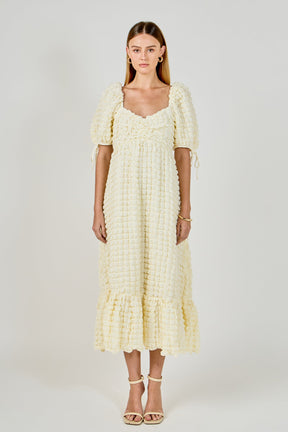 ENDLESS ROSE - Bubble Puff Sleeve Maxi Dress - DRESSES available at Objectrare
