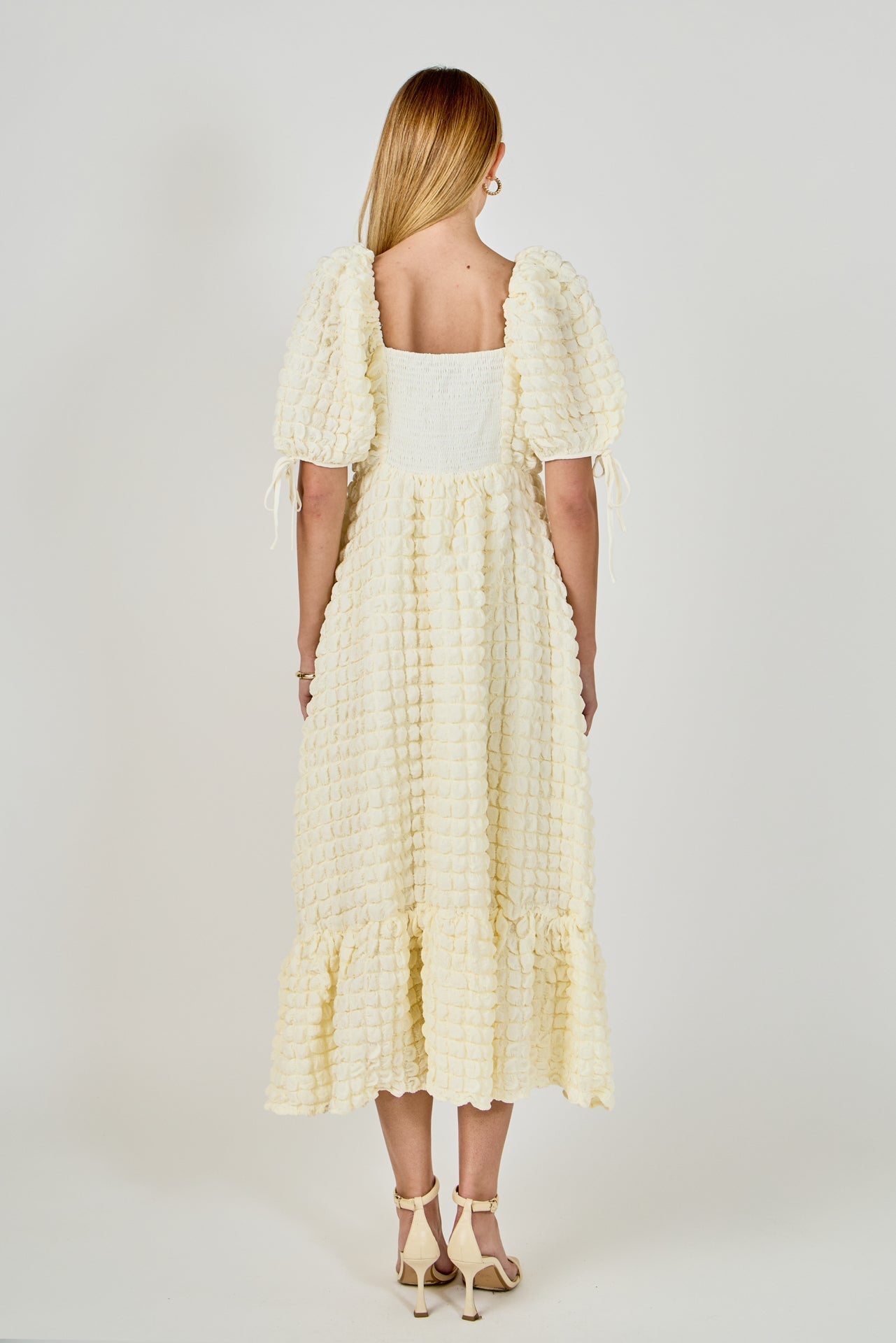 ENDLESS ROSE - Bubble Puff Sleeve Maxi Dress - DRESSES available at Objectrare