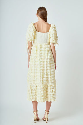 ENDLESS ROSE - Bubble Puff Sleeve Maxi Dress - DRESSES available at Objectrare