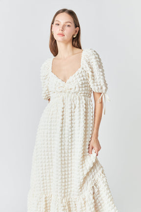 ENDLESS ROSE - Bubble Puff Sleeve Maxi Dress - DRESSES available at Objectrare