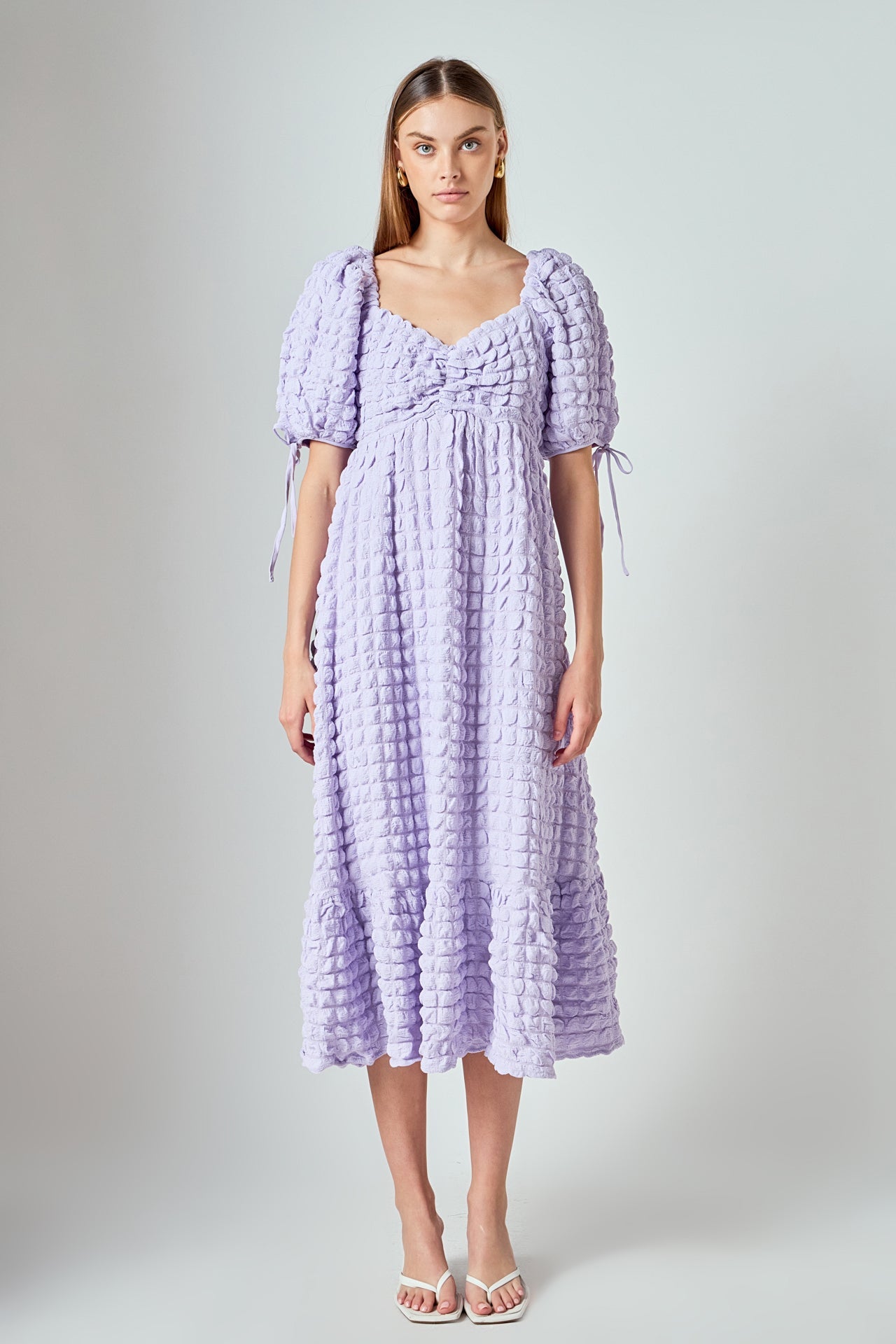 ENDLESS ROSE - Bubble Puff Sleeve Maxi Dress - DRESSES available at Objectrare