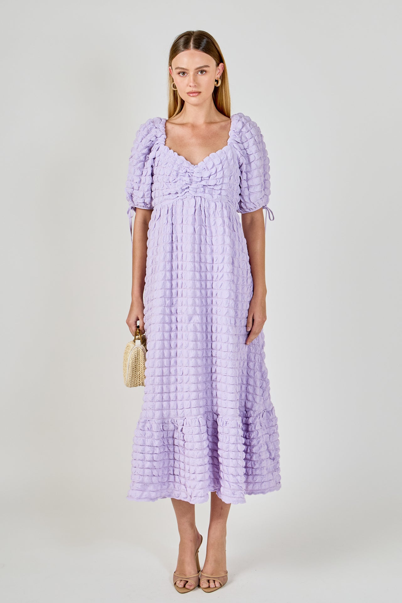 ENDLESS ROSE - Bubble Puff Sleeve Maxi Dress - DRESSES available at Objectrare