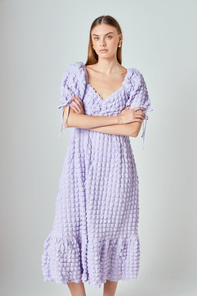ENDLESS ROSE - Bubble Puff Sleeve Maxi Dress - DRESSES available at Objectrare