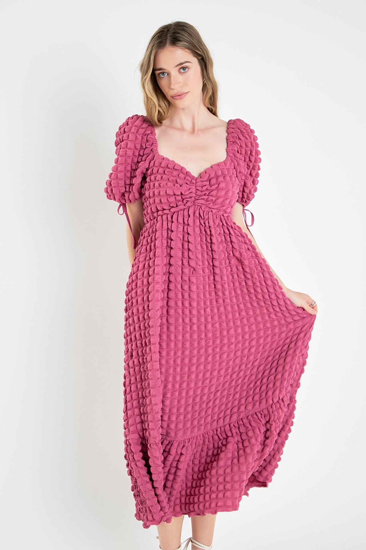 Endless Rose - Bubble Puff Sleeve Maxi Dress