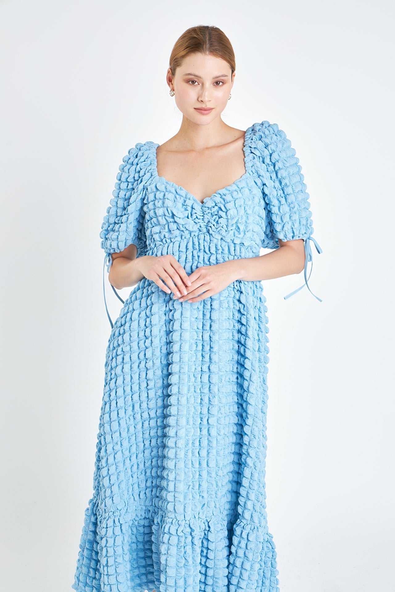 Endless Rose - Bubble Puff Sleeve Maxi Dress