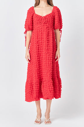 ENDLESS ROSE - Bubble Puff Sleeve Maxi Dress - DRESSES available at Objectrare