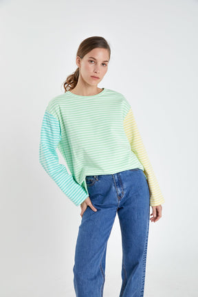 ENGLISH FACTORY - Striped Long Sleeve Shirt - TOPS available at Objectrare