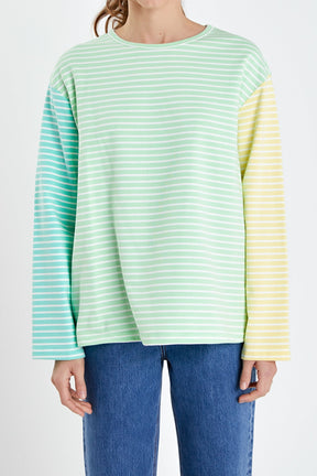 ENGLISH FACTORY - Striped Long Sleeve Shirt - TOPS available at Objectrare