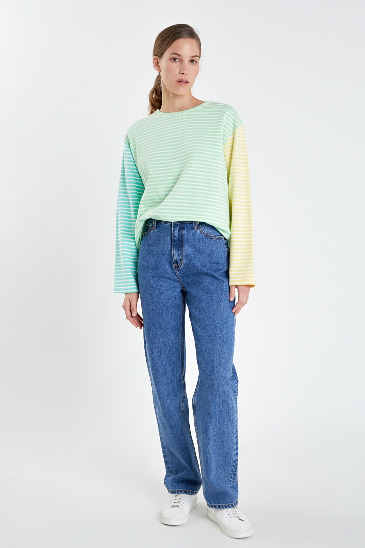 ENGLISH FACTORY - Striped Long Sleeve Shirt - TOPS available at Objectrare