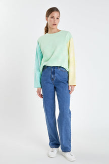 ENGLISH FACTORY - Striped Long Sleeve Shirt - TOPS available at Objectrare
