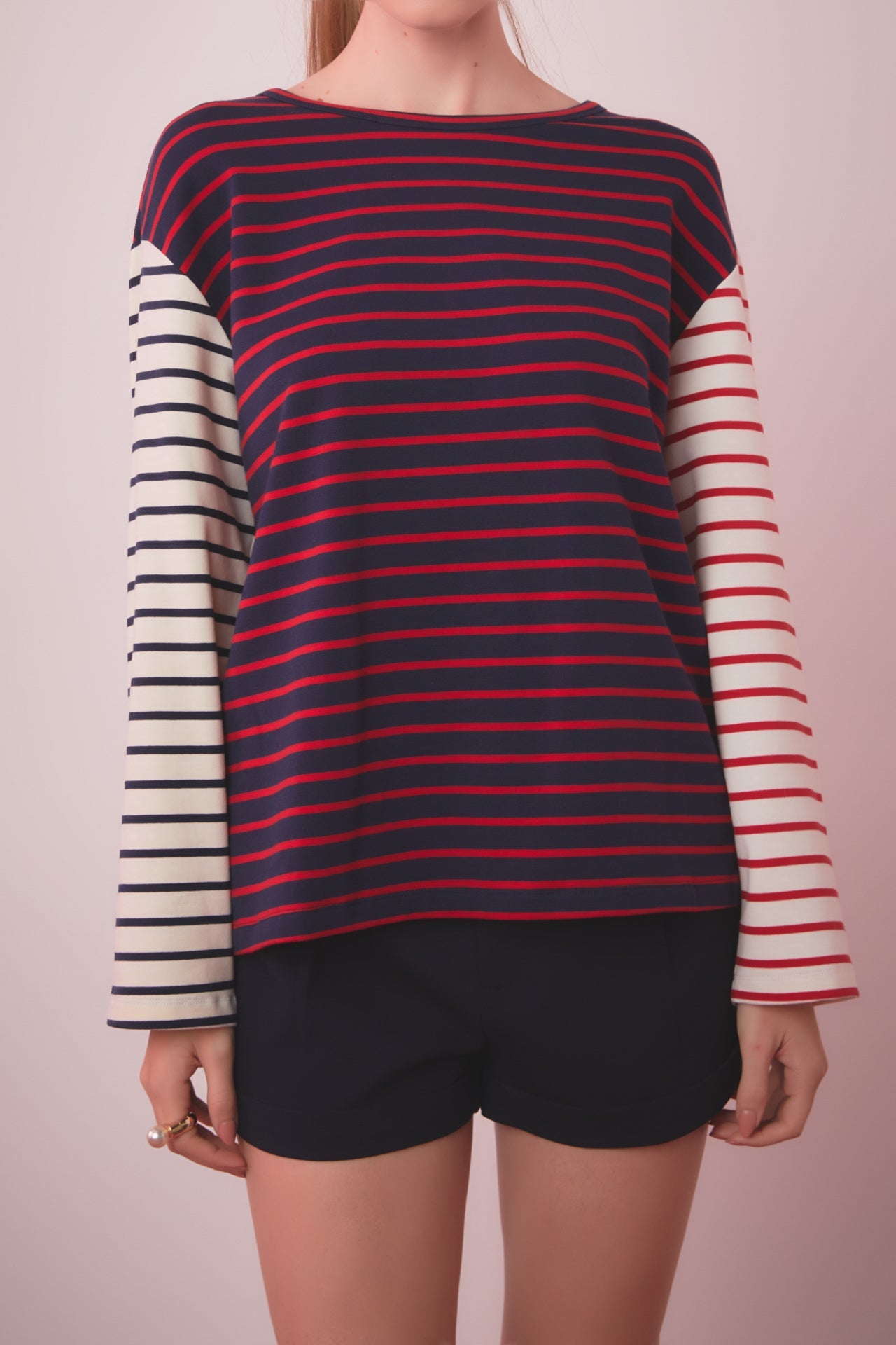 ENGLISH FACTORY - Striped Long Sleeve Shirt - TOPS available at Objectrare
