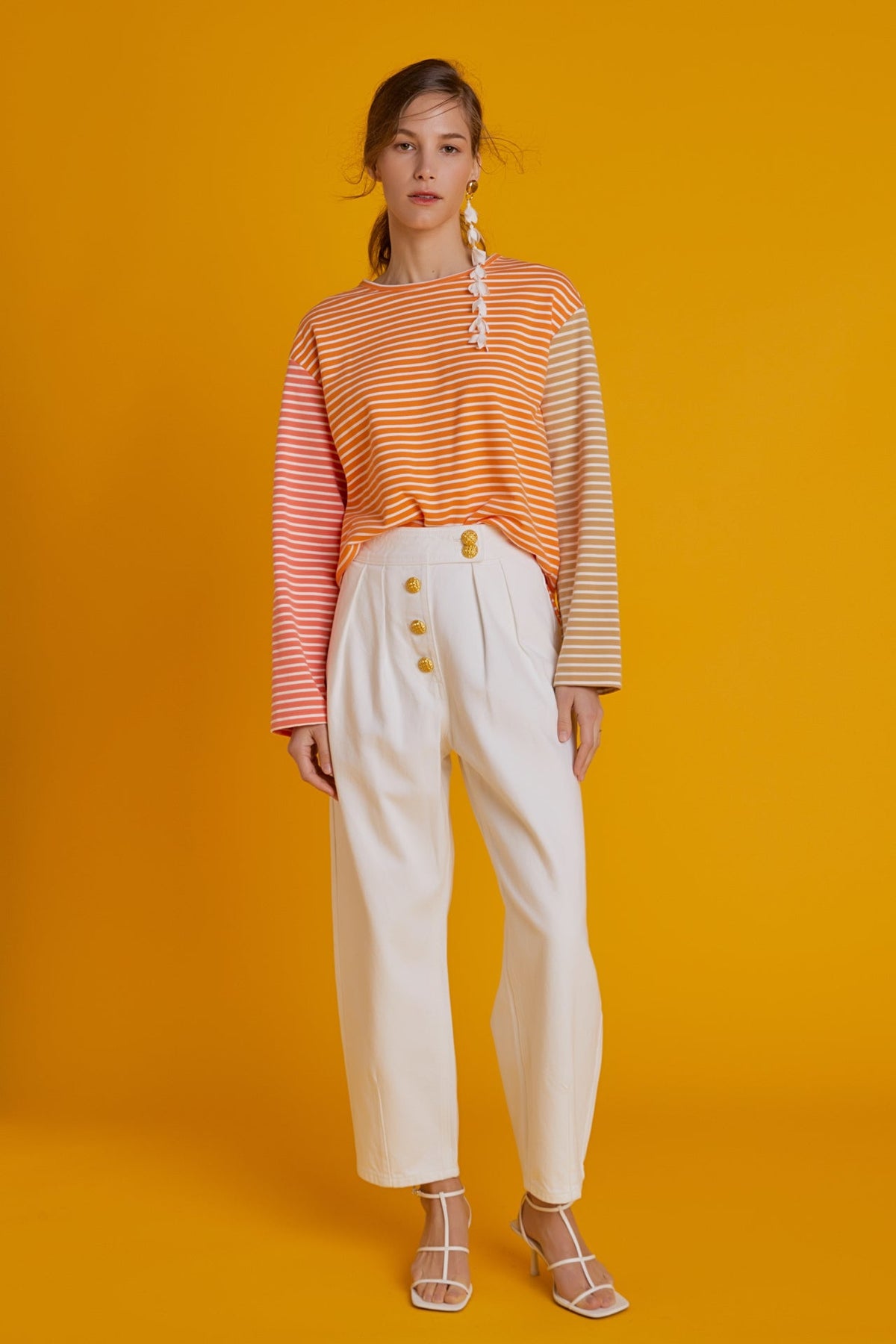 ENGLISH FACTORY - Striped Long Sleeve Shirt - TOPS available at Objectrare