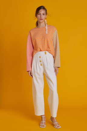 ENGLISH FACTORY - Striped Long Sleeve Shirt - TOPS available at Objectrare