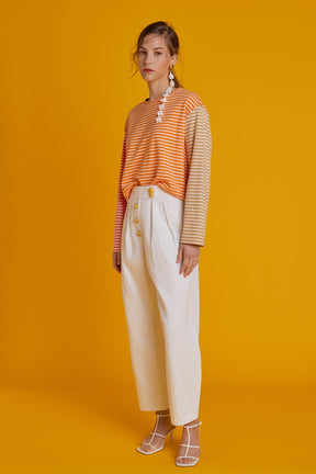 ENGLISH FACTORY - Striped Long Sleeve Shirt - TOPS available at Objectrare