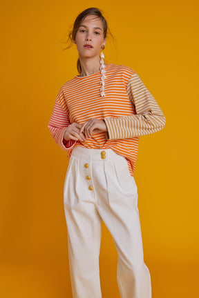ENGLISH FACTORY - Striped Long Sleeve Shirt - TOPS available at Objectrare