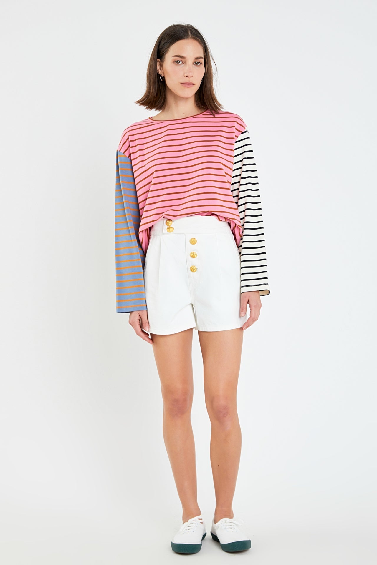 ENGLISH FACTORY - Striped Long Sleeve Shirt - TOPS available at Objectrare