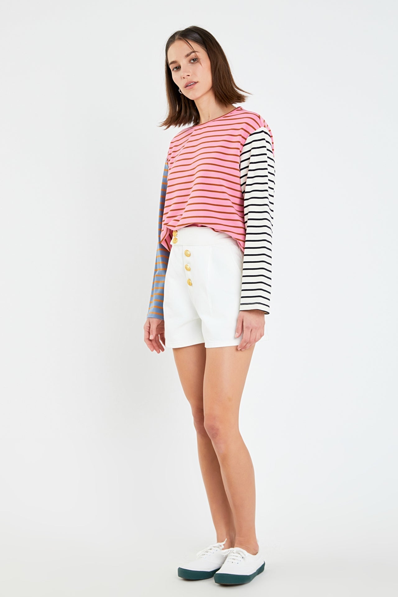 ENGLISH FACTORY - Striped Long Sleeve Shirt - TOPS available at Objectrare
