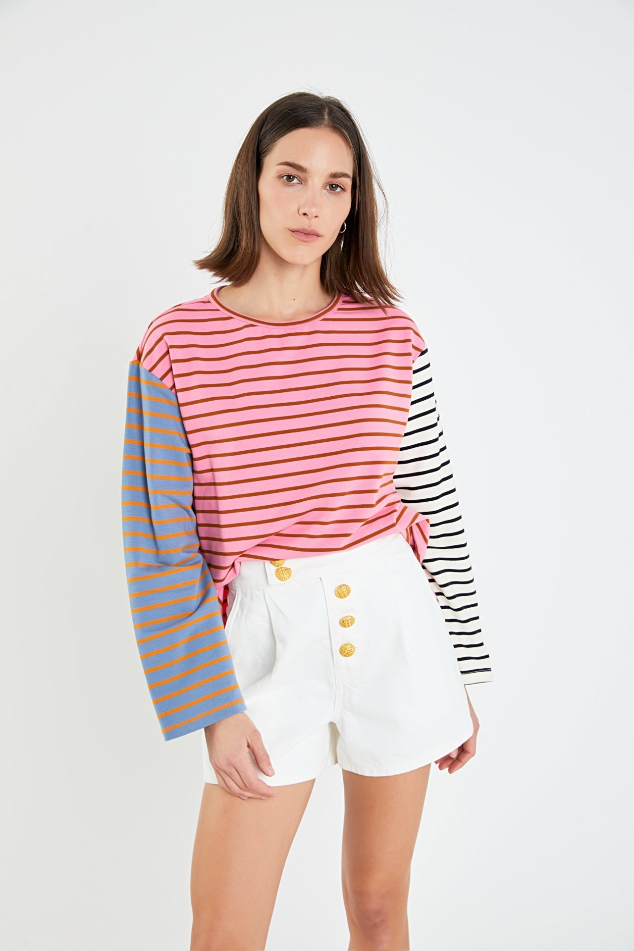 ENGLISH FACTORY - Striped Long Sleeve Shirt - TOPS available at Objectrare