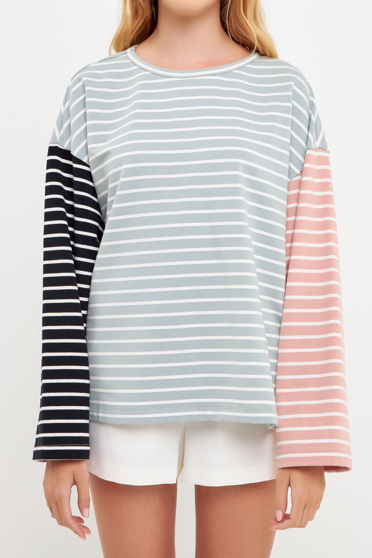 ENGLISH FACTORY - Striped Long Sleeve Shirt - TOPS available at Objectrare