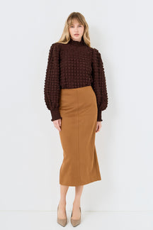 Mock Neck Long-Sleeve Blouse