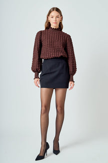 ENDLESS ROSE - Mock Neck Long-Sleeve Blouse - SHIRTS & BLOUSES available at Objectrare