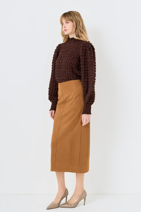 Mock Neck Long-Sleeve Blouse