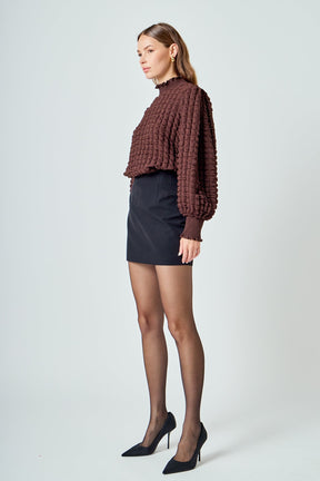 ENDLESS ROSE - Mock Neck Long-Sleeve Blouse - SHIRTS & BLOUSES available at Objectrare