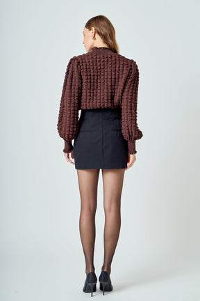 ENDLESS ROSE - Mock Neck Long-Sleeve Blouse - SHIRTS & BLOUSES available at Objectrare