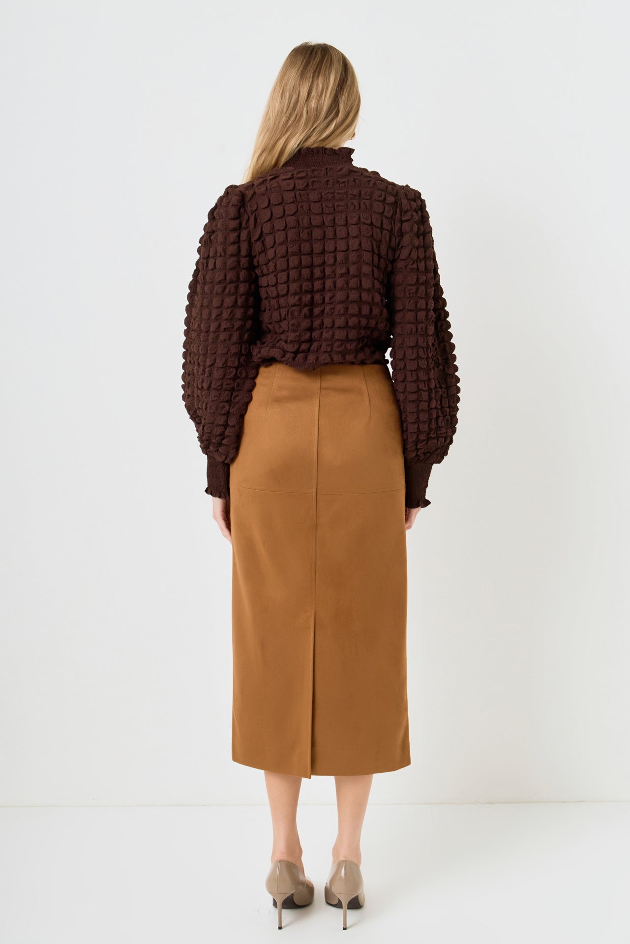 Mock Neck Long-Sleeve Blouse