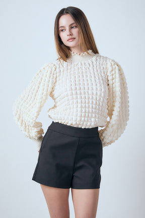 ENDLESS ROSE - Mock Neck Long-Sleeve Blouse - SHIRTS & BLOUSES available at Objectrare