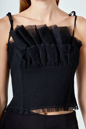 ENDLESS ROSE - Tulle Cropped Top - TOPS available at Objectrare