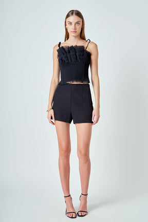 ENDLESS ROSE - Tulle Cropped Top - TOPS available at Objectrare