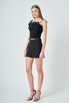 ENDLESS ROSE - Tulle Cropped Top - TOPS available at Objectrare