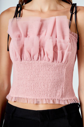 ENDLESS ROSE - Tulle Cropped Top - TOPS available at Objectrare