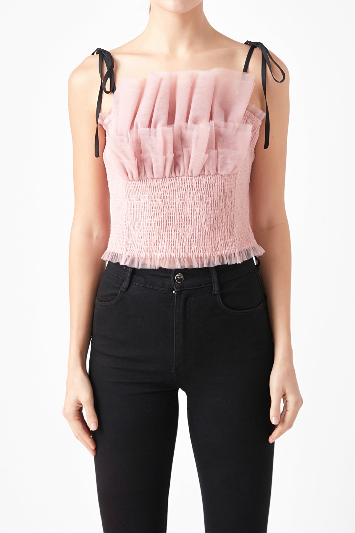 ENDLESS ROSE - Tulle Cropped Top - TOPS available at Objectrare